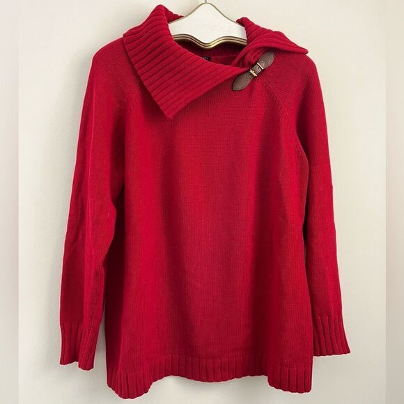 Talbots Red Knit Buckle Sweater | Size 1X - Picture 1 of 5